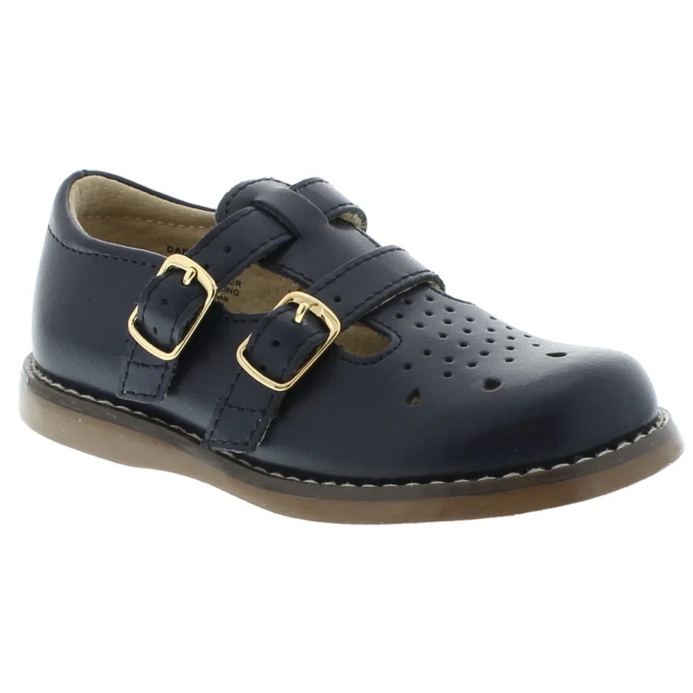 Footmates Danielle Size 7.5 Navy Buckle Dress Shoes